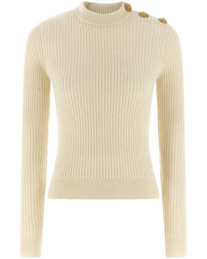 Balmain Ribbed Sweater - Natural