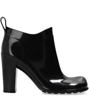 Bottega Veneta Shine Square Toe Ankle Boots - Black