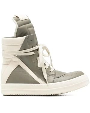 Rick Owens "Geobasket" Leather Trainers - White
