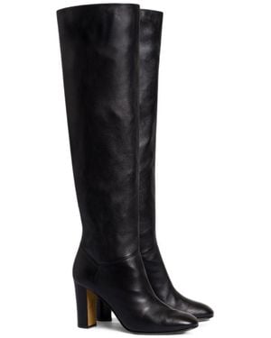 Alberta Ferretti Faux Leather Boots, Heeled Boot By - Black