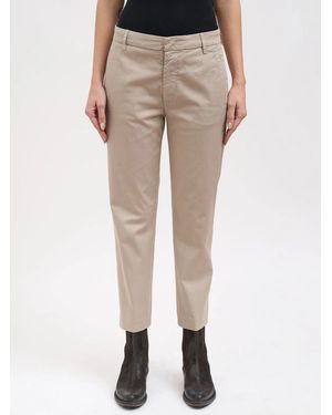 Dondup Pantalone Loose Nima Zip - Natural