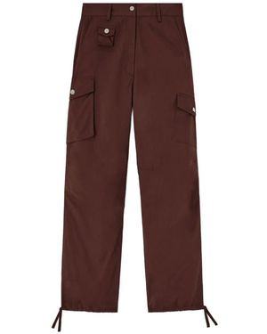 Ganni Organic Cotton Cargo Trousers - Purple