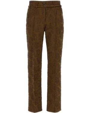 Dries Van Noten Stretch Jacquard Persy Pant - Brown
