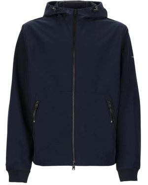 Woolrich Giacca Con Zip E Cappuccio - Blue