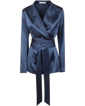 JOSEPH "Archer" Jacket Silk Satin - Blue