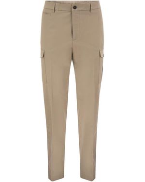 Peserico Stretch Cotton Cargo Trousers - Natural
