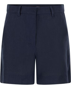 Max Mara Smmparty Linen Straw Shorts - Natural