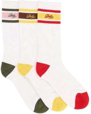 Drole de Monsieur 3-Pack Of Socks - White