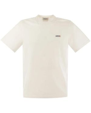 Autry Crew-Neck T-Shirt With Logo - White