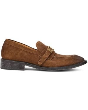 Versace Loafers With Buckle - Brown