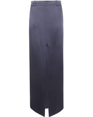 Tom Ford Tailored Crepe Envers Satin Skirt - Blue