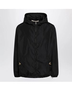 Valentino Windbreaker With Vgold Detail - Black