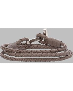 Tom Ford Bracelet Logo Leather Calf Bracelets - Grey