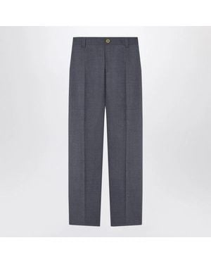 Versace Pure Virgin Wool Trousers - Grey