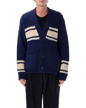 Universal Works Langdale Striped Cardigan - Blue