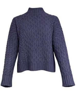 Weekend by Maxmara Cable Knit Mock Jumper - Blue
