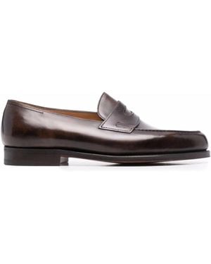John Lobb Smooth Leather Penny Loafers - Brown