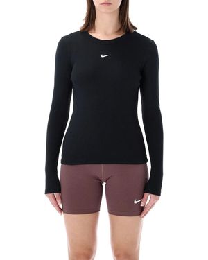 Nike Ribbed Slim Long Sleeve T-Shirt - Blue