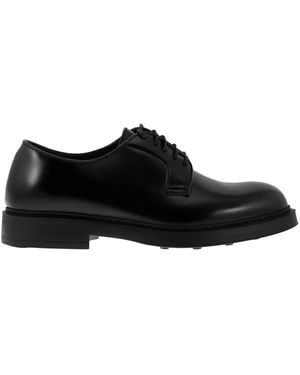 Doucal's Leather Derby Lace-Up - Black