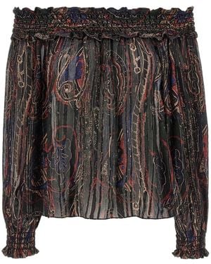 Saint Laurent Smock Stitch Blouse - Black