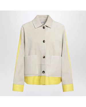 Loewe Light Suede Jacket With Contrasting Inserts - Natural