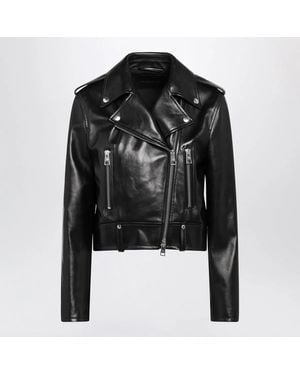Balenciaga Leather Biker Jacket - Black