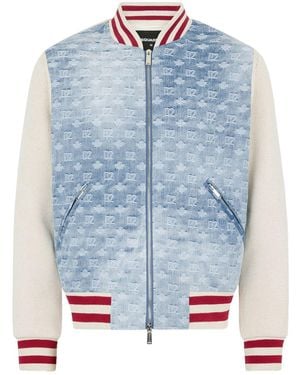 DSquared² Monogram-Logo Zipped Jacket - Blue