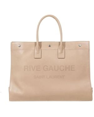 Saint Laurent Ysl Bv Tote Rive Gau - Natural