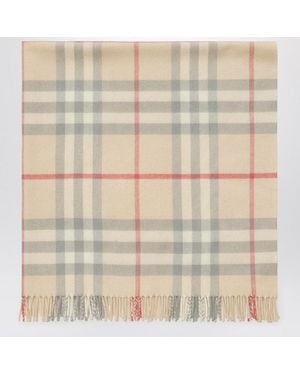 Burberry Light Wool Check Blanket - Natural