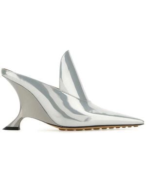 Bottega Veneta Leather Rocket Mules - White