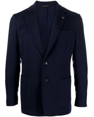 Colombo Wool Single-Breasted Jacket - Blue