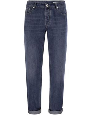Brunello Cucinelli Five-Pocket Traditional Fit Trousers - Blue