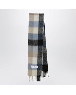 Acne Studios Checked Mohair Scarf - Gray