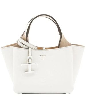 Tod's Micro Leather Bag With Removable Shoulder Strap - White