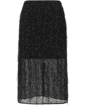 Twinset Twin Set Sequin Embroidery Skirt - Black