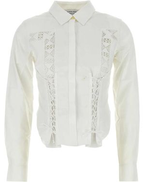 Marine Serre Upcycled Household Linen Corset Shirt - White