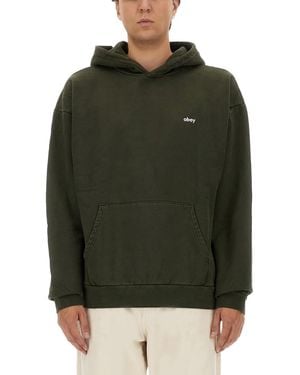 Obey Sweatshirt With Logo - Green