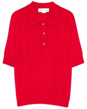 Victoria Beckham Ss Knit Polo - Red