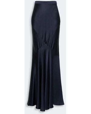 Max Mara Long Envers Satin Skirt - Blue