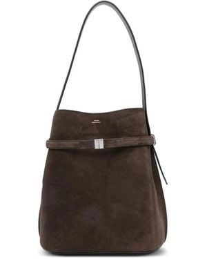 TOTEME Suede Leather Shoulder Bag With Buckle - Black