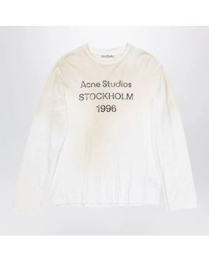 Acne Studios T-Shirt With 1996 Spray-Painted Logo - White