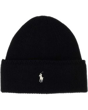 Polo Ralph Lauren Wool Knit Beanie With Embroidered Logo - Blue
