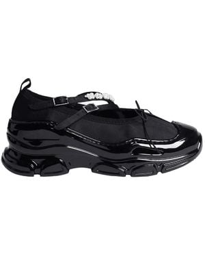 Simone Rocha Classic Criss Cross Tracker Sneakers - Black