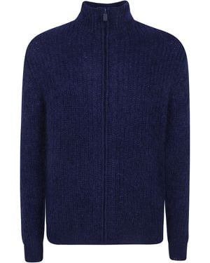 Aspesi "M665" Zip Up Jumper - Blue