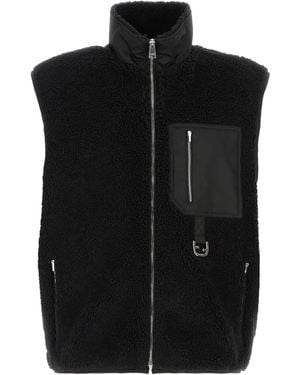 Fendi Textured Mock Collar Jacket - Black
