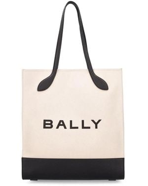 Bally Bar Keep On Logo Tote Bag - Natural