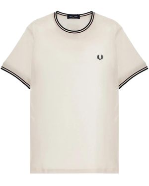 Fred Perry T-Shirt With Logo - Natural