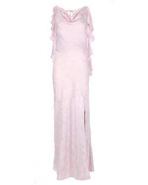 ROTATE BIRGER CHRISTENSEN Long Waterfall Dress Polyester (Recycled) Elastane - Pink