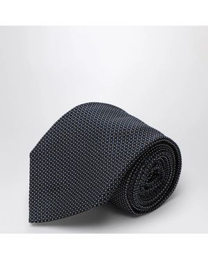 Destin Polka Dot Silk Tie - Blue