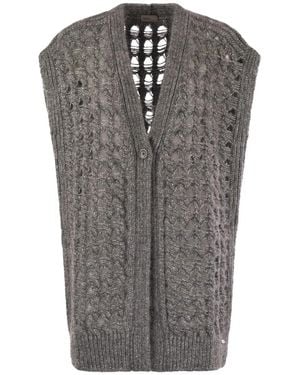 Herno Long Sleeveless Cardigan - Gray